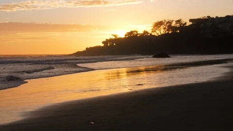 Broad Beach Sunset Wide Malibu (2) 스톡 동영상 101000329