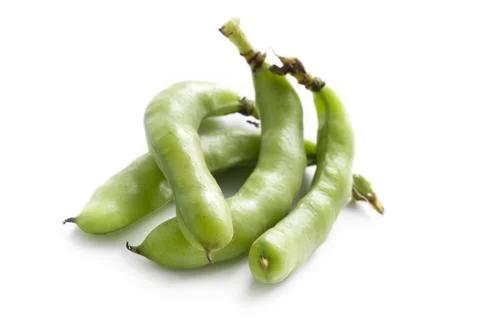 Broad beans on white background Stock Photos