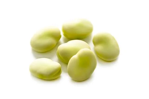 Broad beans on white background Stock Photos