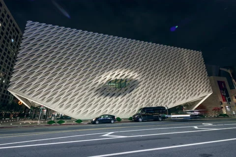 The Broad Museum Hyperlapse Stock Footage