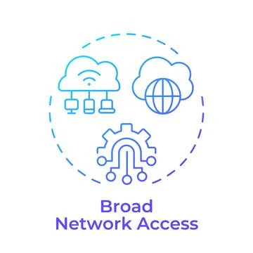 Broad network access gradient outline concept icon Stock Illustration