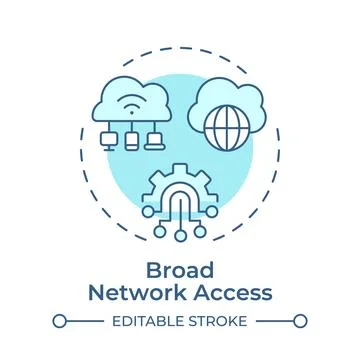 Broad network access monochrome blue concept icon Stock Illustration