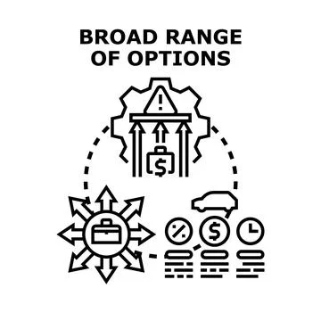 Broad range of options concept vector illustration Stock Illustration