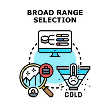 Broad range selection process for customer segmentation strategy Stock Illustration