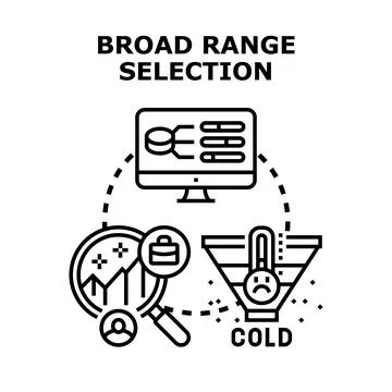 Broad range selection process for customer segmentation strategy Stock Illustration