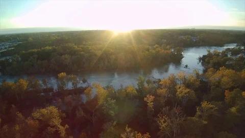 Broad River Aerial Stock Footage 82224718