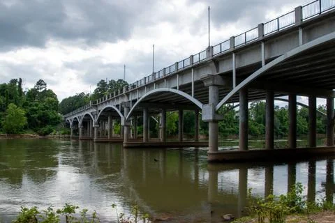 The broad river bridge Stock Photos