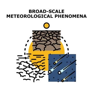Broad scale meteorological phenomena impacting global weather patterns Stockillustratie