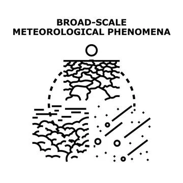Broad scale meteorological phenomena impacting global weather patterns Stockillustratie