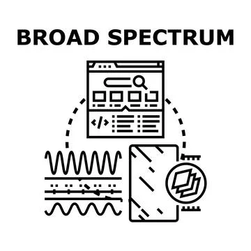 Broad spectrum concept presenting web development and data Illustrazione stock
