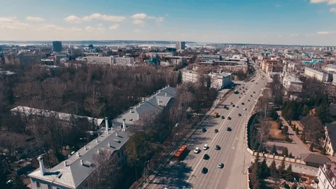 A broad street in the center of Kazan, a big Russian city with many sights. Stock Footage 112965853
