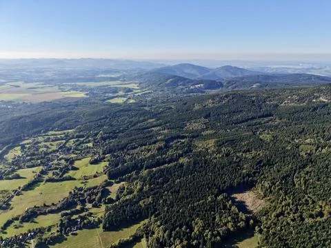 Broad Valley With Fields, Expansive Lowlands Decorated By Contrasting Field.. 스톡 사진