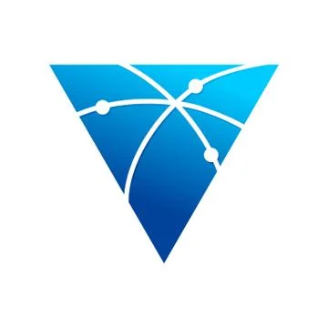 Broadband Communication Path Triangle Symbol Logo Design Stock Illustration