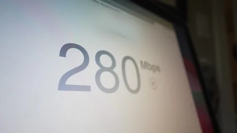 Broadband Internet Speed Test on Computer Monitor Stock Footage 338417974