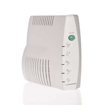 Broadband modem isolated on a white background Stock Photos
