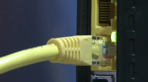 Broadband modem light flashing Video stock 583190