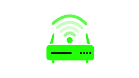 Broadband WiFi Router Frequency Wave Signal Animation, Wireless Internet Tr.. Video stock 311733713