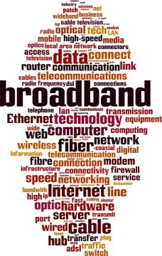 Broadband word cloud Stock Illustration
