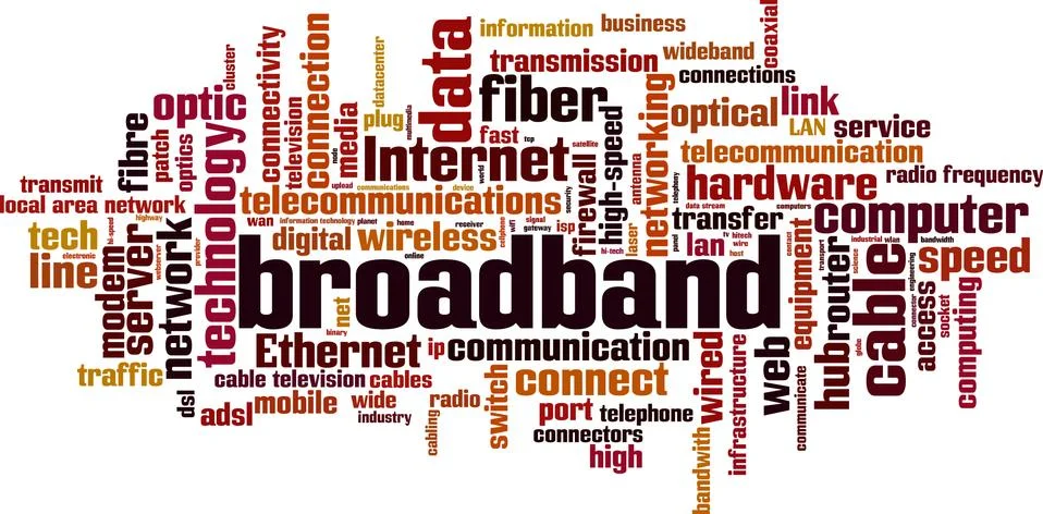Broadband word cloud Stock Illustration