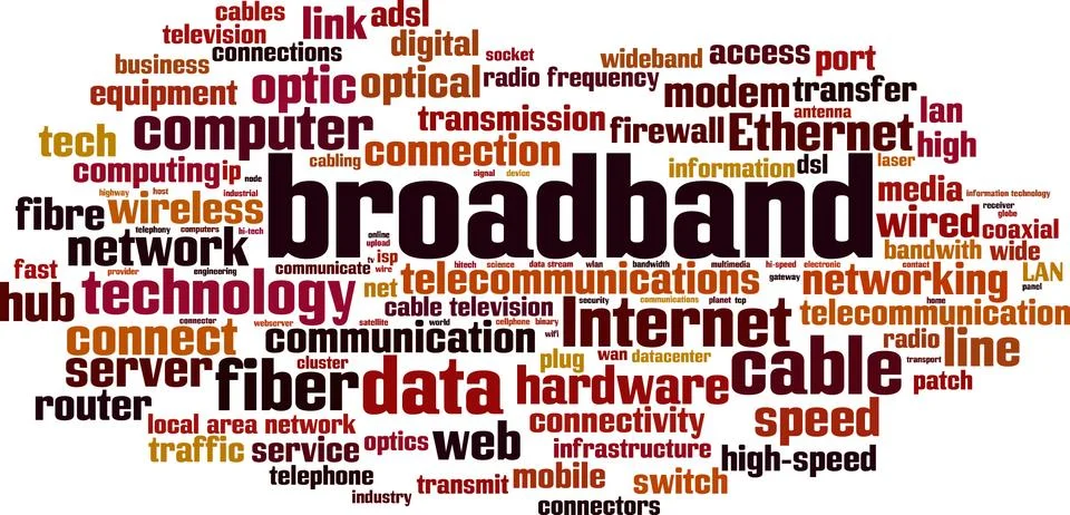 Broadband word cloud Stock Illustration