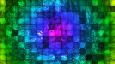 Broadcast Abstract Hi-Tech Smoke Tile Patterns, Multi Color, Abstract, Loop, 4K Stock Footage