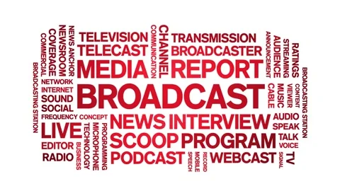 Broadcast animated word cloud,animation tag kinetic typography seamless loop. Stock Footage 298419849