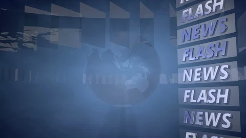 Broadcast Background with a rotating Globe in 4K Stock Footage 89615574