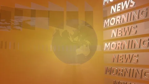 Broadcast Background with a rotating Globe in 4K Stock Footage 125711538