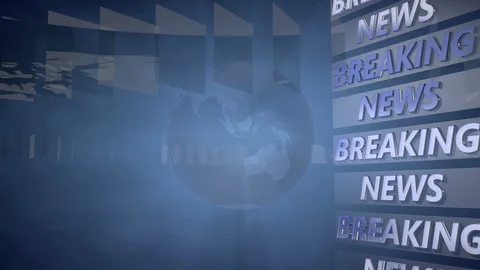 Broadcast Background with a rotating Globe in 4K Stock Footage 125711557