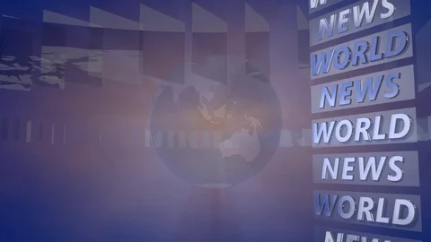 Broadcast Background with a rotating Globe Stock Footage 73848352