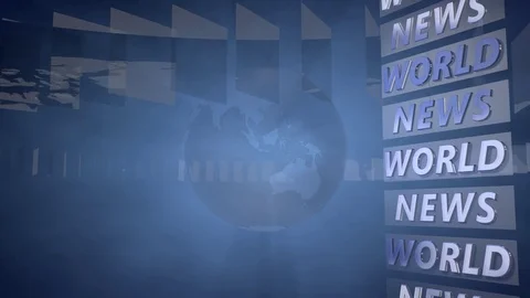 Broadcast Background with a rotating Globe Stock Footage 73848636