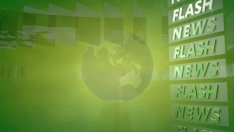 Broadcast Background with a rotating Globe Stock Footage 73848733