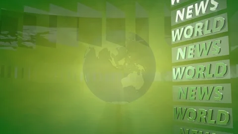 Broadcast Background with a rotating Globe Stock Footage 73848832