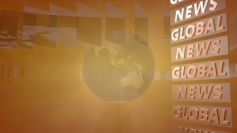 Broadcast Background with a rotating Globe Stock Footage 73848893