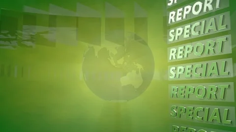 Broadcast Background with a rotating Globe Stock Footage 73848920