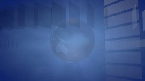 Broadcast Background with a rotating Globe Stock Footage 73868051
