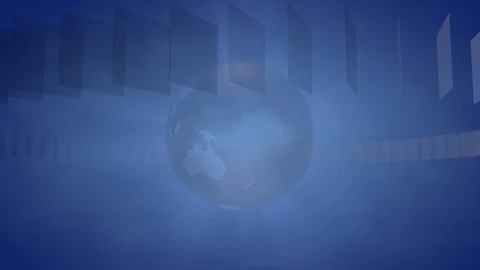 Broadcast Background with a rotating Globe Stock Footage 73868065
