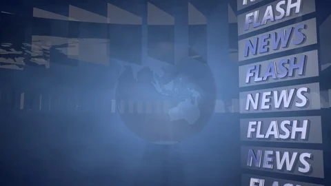 Broadcast Background with a rotating Globe Stock Footage 73868397