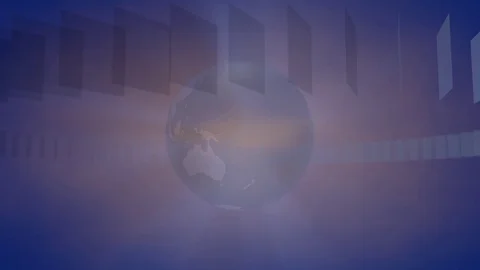 Broadcast Background with a rotating Globe Stock Footage 73869283