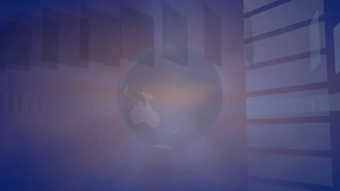 Broadcast Background with a rotating Globe Stock Footage 73869563