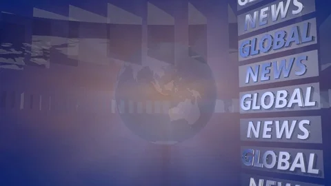 Broadcast Background with a rotating Globe Stock Footage 73869908