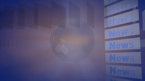 Broadcast Background with a rotating Globe Stock Footage 73870349