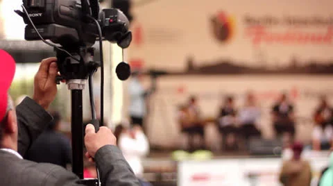 Broadcast Cameraman at Live Event Stock Footage 24434838