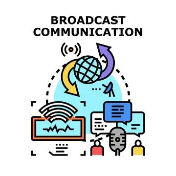 Broadcast communication global public information spreading 스톡 일러스트