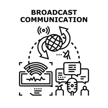 Broadcast communication global public information spreading Stockillustratie