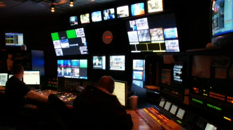 Broadcast Control Room Stock Footage