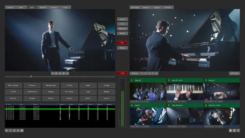 Broadcast Director User Interface Concert Stock Footage 319993666
