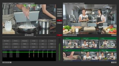Broadcast Director User Interface Cooking Show Vídeos de archivo 319993585