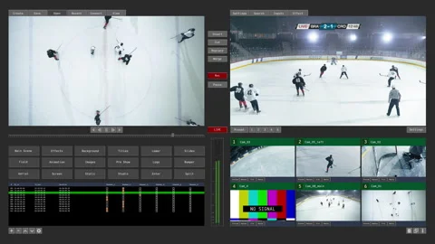 Broadcast Director User Interface Ice Hockey Stock Footage 319993738