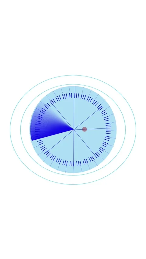 Broadcast display radar animation. Blue circle rotating scan vertical video.. Stock Footage 321628361